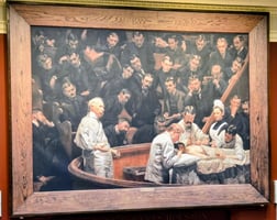 Painting of UPenn surgical amphitheatre from mid-late 1800s