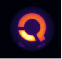 NIR fluorescence image of the QUEL Q logo