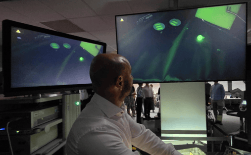 QUEL Imaging coin targets viewed through a commercial fluorescence laparoscope system. 