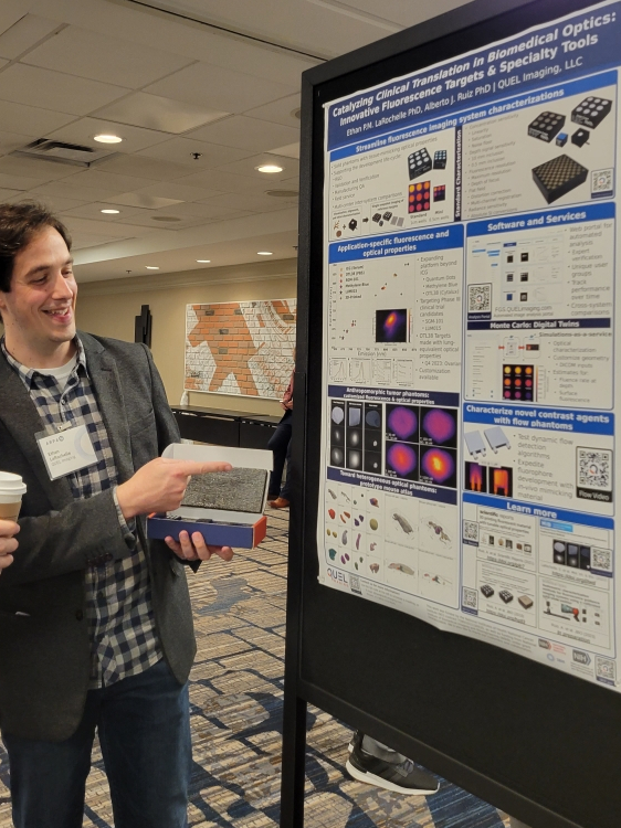 Ethan LaRochelle presenting the QUEL Imaging poster at the ARPA-H PSI kickoff meeting